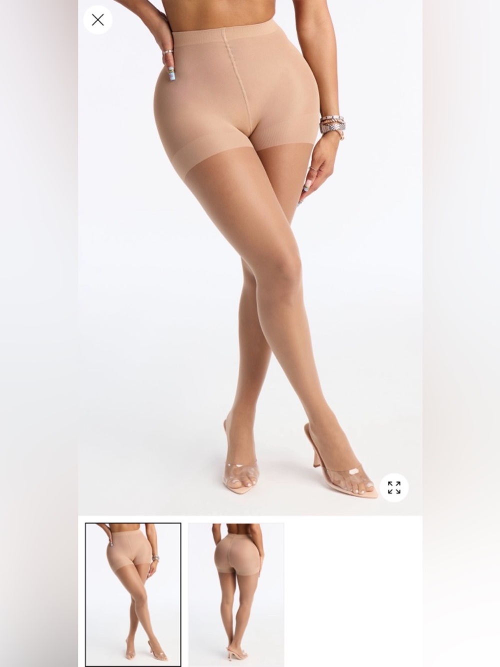 Fashion Nova Sheer Nude Control Top Tights